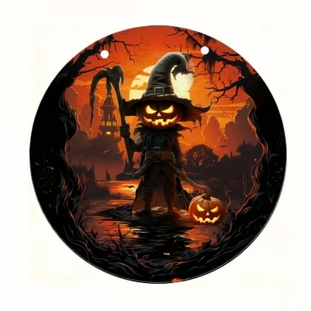 

2024 Outdoor Halloween Porch Decor Halloween Decoration Pumpkin Decoration Welcome Sign for Front Door Door Decor Orange 20x20cm