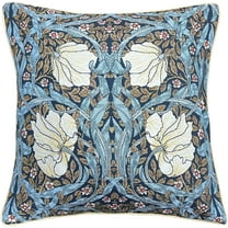 William Morris Pimpernel And Thyme Blue- Panelled Pillowcase/Cushion Cover 18x18 Inch