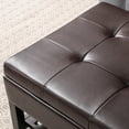 thumbnail image 6 of GDF Studio Kilbourne Contemporary Bonded Leather Tufted Storage Ottoman Bench with Rack, Brown and Dark Brown, 6 of 7