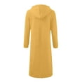 thumbnail image 5 of UngA Long Fleece Hoodies for Women Fleece Oversized Long Tunic Sweatshirts with Pockets 2025 Fall Lightweight Jackets Women's Zip Up Hoodie (Yellow,4XL), 5 of 5