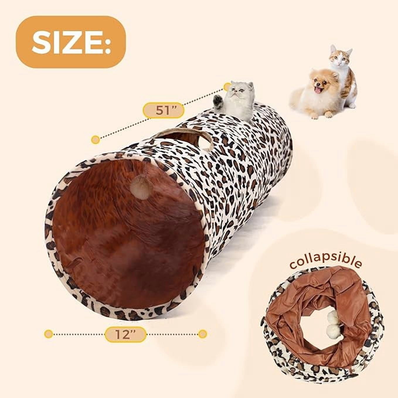 Cat Toys Collapsible Tunnel Dog Tube for Fat Cat,Rabbits,Dogs Length 51" Diameter 12"