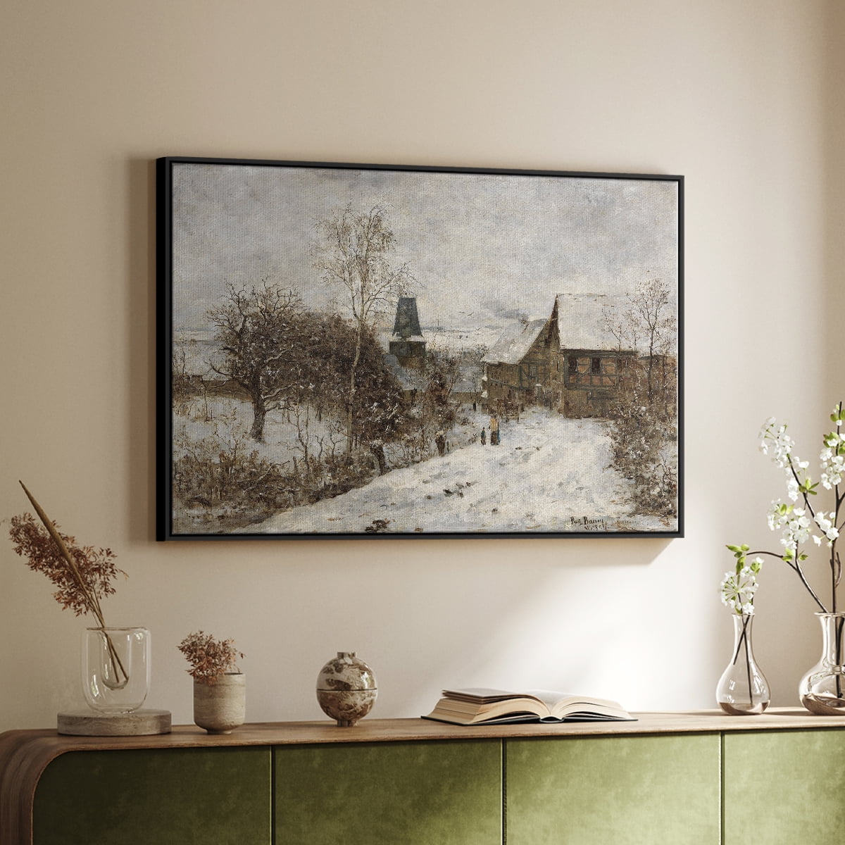 Vintage Landscape-CCLXXXVI By Wexford Home Framed in Black Wood Gallery Wrapped Canvas 27 in. x 41 in.