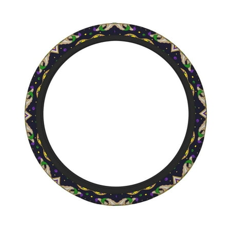 Double Thick Steering Wheel Cover 15.8in Durable Non-Slip Steering Wheel Cover Suitable For Most Vehicles Sedans Suvs Atvs Trucks Etc Holiday Mardi Gras Carnival Purple