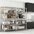thumbnail image 2 of Legooin 5-Tier Extra-Wide Metal Garage Shelving Unit Industrial Rack Height Adjustable Storage Shelf for Pantry Balcony Basement 72"W x 18"D x 72"H, Silver, 2 of 7