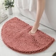 thumbnail image 3 of Mdesiwst Bath Mat Semicircle Anti-slip Thick Soft Shaggy Super Water Absorbent Chenille Shower Floor Rug Pad Bathroom Bedroom Supplies, 3 of 8