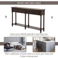 thumbnail image 3 of 58" Solid Wood Console Table Sofa Table Entryway Table with 2 Drawers and 1 Bottom Shelf for Storage Entry Hallway Foyer Sofa (Espresso), 3 of 7