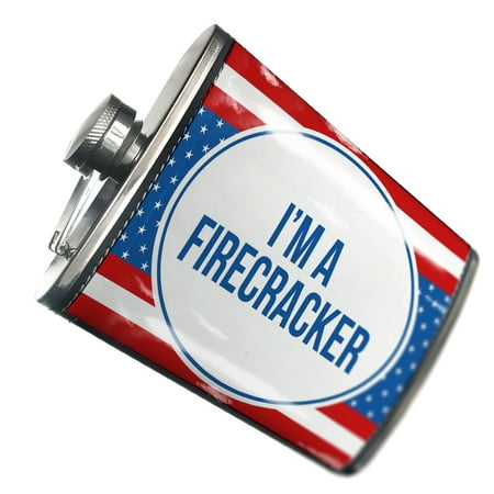 

NEONBLOND Flask I m a Firecracker Fourth of July Red White And Blue