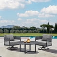 thumbnail image 2 of Armen Living Argiope 3PC Aluminum Patio Outdoor Swivel Seating Set in Dark Gray, 2 of 10