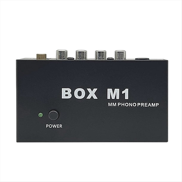 Caja M1 mm Preamplificador de Phono para Tocadiscos Preamplificador de Fonógrafo Mini Audio Estéreo HiFi con Amplificador de Auriculares