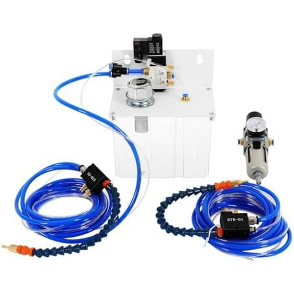 Coolant Cooling Spray Pump Kit,Mist Coolant Lubrication Spray System,Cutting Cooling Spray Machine with Solenoid Valve and Air Filter for CNC Lathe Milling Drilling Machine$$Garden & Patio