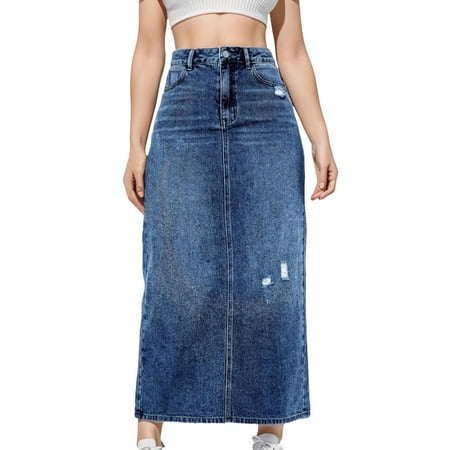 2024 New Mid High Waisted Denim Sink Skirt With Holes Denim Sequin Skirt for Women Mid Length Skirt Skirts for Girls Leather Skirt plus Size Mini Skirt Lingerie