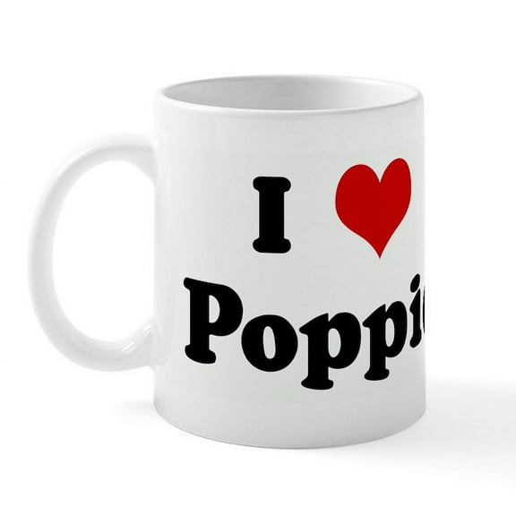 CafePress - I Love Poppie Mug - 11 oz Ceramic Mug - Novelty Coffee Tea Cup