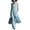Sky Blue, variant on Women Color Block 2 Piece Outfit Sleeveless Stand Collar Long Duster Vest Cardigan High Waist Wide Leg Pants Elegant Casual Two Piece Set