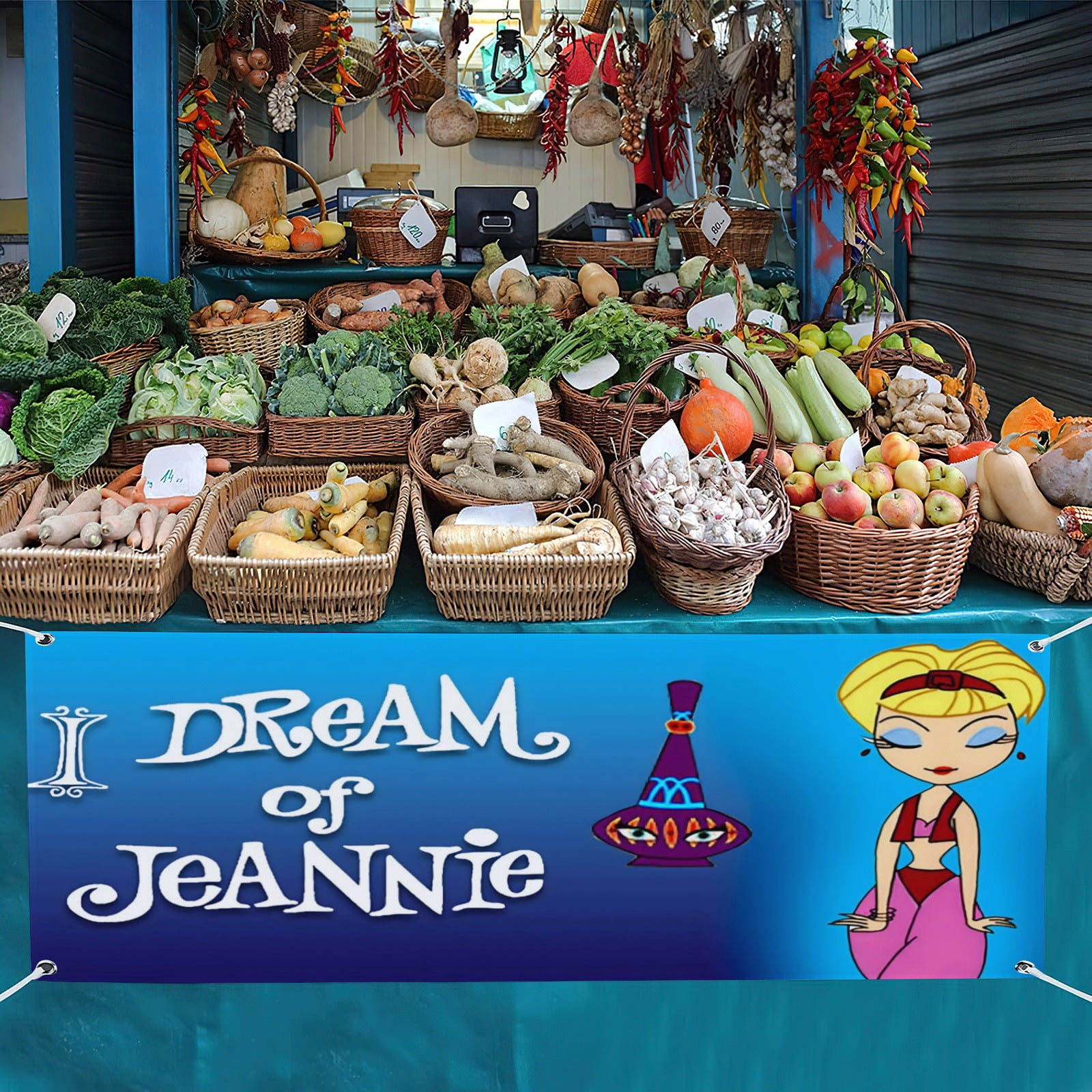 I Dream of Jeannie-Theme Backdrops Banner Birthday Party Decor Supplies Personalized Party Backdrop Decoration,5x3ft（150x90cm）