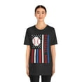 thumbnail image 6 of Women's Baseball Mom Red White Blue Flag Shirt, 6 of 11