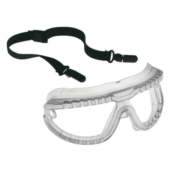 3M Large GoggleGear Safety Goggles, Clear Lens, Clear Frame, 1 Each (Quantity)