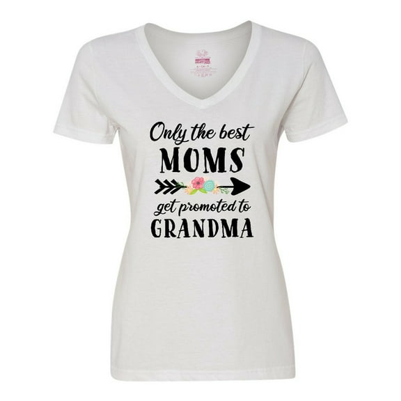 Inktastic Only the Best Moms Get Promoted to Grandma Women's V-Neck T-Shirt