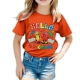 thumbnail image 2 of WERYOUNG Girls First Day Of School Shirt Short Sleeve Crew Neck Cartoon Prints T Shirts Lightweight Knit Tees For Kids Back To School Soft Top 4-5 Years, 2 of 4