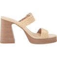 thumbnail image 6 of Dolce Vita Landry Vanilla Raffia Slip On Square Toe Stacked Block Heeled Sandals (Vanilla Raffia, 7), 6 of 6