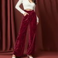 thumbnail image 4 of Gibobby Pantalones mujer invierno Estilo de ropa de mujer Casual Casual Velvet Baggy Leggings Pantalones casuales(Rojo,XG), 4 of 5