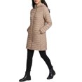 thumbnail image 4 of INSPIRE CHIC Women's Quilted Puffer Coat with Detachable Hood Mid Length Slim Fit Small Beige, 4 of 6