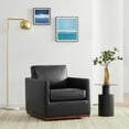 thumbnail image 3 of CHITA Swivel Accent Chairs for Living Room, Comfortable Arm Chairs for Bedroom, Faux Leather in Black, 3 of 9