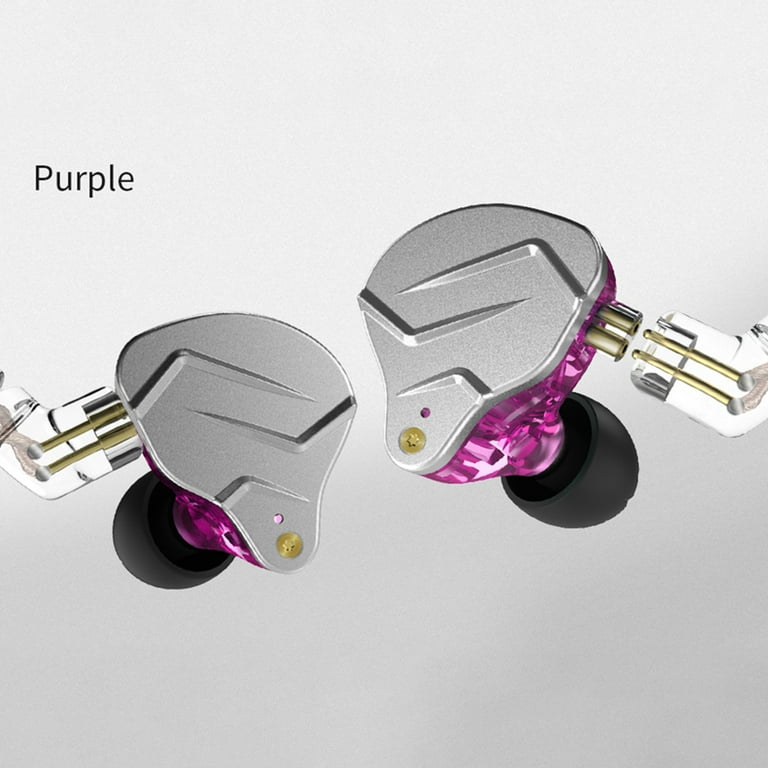 KZ ZSN Pro HIFI Bass Earbuds In Ear Monitor Headphones Purple With Mic