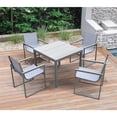 thumbnail image 2 of Armen Living Bistro Outdoor Patio Dining Chair in Grey Finish with Grey Sling - Set of 2, 2 of 7