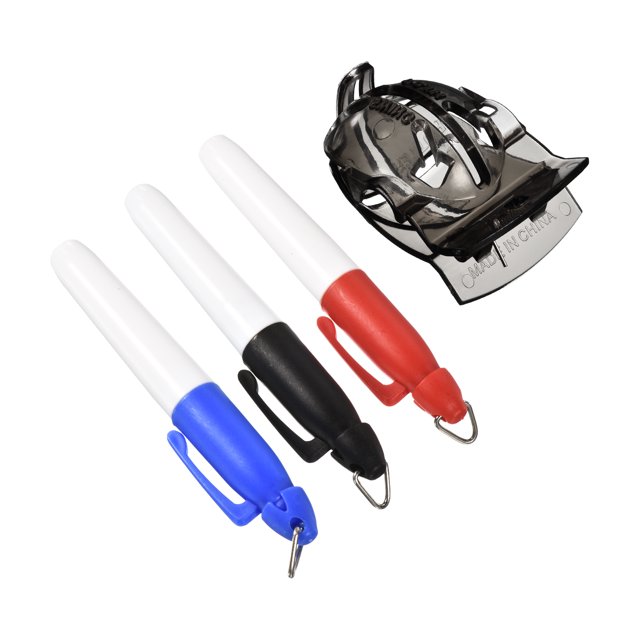 Unique Bargains Golf Ball Liner, Clamp Style Line Marking Drawing Stencils Marker Alignment Tool with 3 Pens for Golf Sport, Black