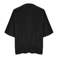 thumbnail image 6 of QNANSPI Short Sleeve Shirts for Women, Womens Casual Blouses, Women's Summer Solid Color Mid Sleeve Blouse Shoulder Ruched Shirt Collar Casual Daily Basic Top, 6 of 7