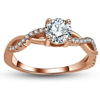 Queena Solitaire Engagement Ring for Women Sterling Silver CZ Ginger Lyne Collection