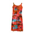 thumbnail image 3 of DDAPJ pyju Summer Dresses for Women Boho Floral Printed Sundresses Flowy Beach Vacation Dresses Casual Pleated Knee Length Sleeveless Tank Dress Deals of Today Z-Red M, 3 of 5