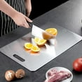thumbnail image 4 of Djiypn 304 Stainless Steel Cutting Board, Double-sided Silver Cutting Board for Kitchen Dishwasher Safe Food Chopping Board for Cutting Meats Fruit & Vegetable(5.9 * 9.44 In), 4 of 8