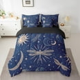 thumbnail image 2 of Erosebridal Dragonfly Queen Comforter Set 7 Piece Boho Sun And Moon Bed In A Bag,Starry Sky Stars Bedding Set Galaxy Dragonflies Sheet Set With Comforter, 2 of 4