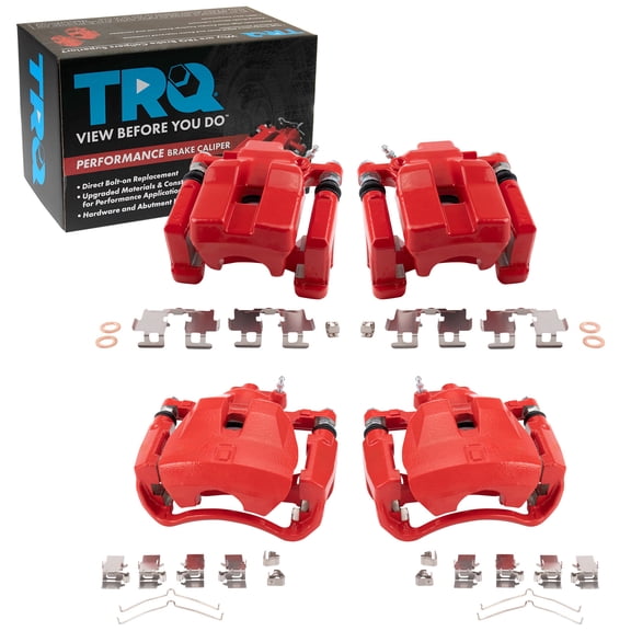 TRQ Front and Rear Brake Caliper Set Coated Brackets Fits 2007-2012 Lexus ES350 2007-2011 Toyota Camry