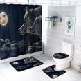 thumbnail image 4 of Night Theme Non Slip Shower Curtain Set Bright Bathroom Decor for Family, 4 of 6