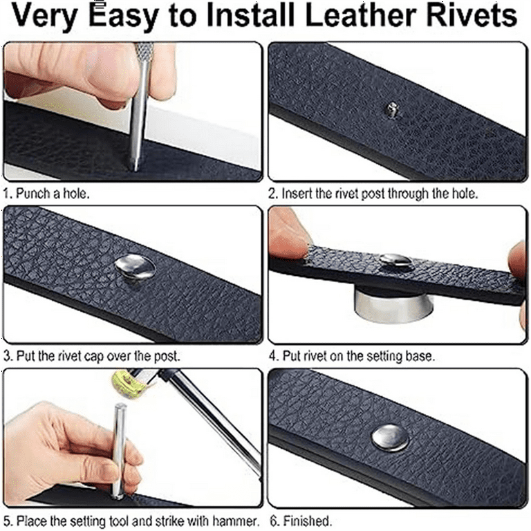 340 Sets Leather Rivet Kit Rivets Leather Double Hat Rivets Apparel Fabric  for Repairing Clothes Shoes Bags Belts C