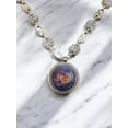 thumbnail image 3 of Blue, Orange and Purple Resin Filigree Necklace - Long  Boho Chic, 3 of 6