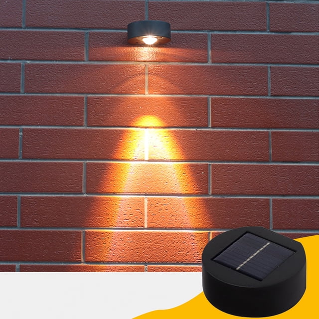 Aplique solar de pared para exteriores, impermeable | IP65, ignífugo, LED negro para patio | Luz cálida de 2700-3000 K | Batería de 600 mAh, 6-12 h de autonomía | Luz de seguridad para exteriores,