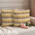thumbnail image 2 of Outdoor Pillow Covers Pack of 2, Vintage Gradient Brown Yellow Geometric Waterproof Throw Pillowcase Cushion Cases, Retro Style Decorative Pillow Cover for Couch Sofa Home Bed Patio, 2 of 9