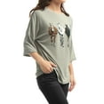 thumbnail image 4 of INSPIRE CHIC Woman's Drop Shoulder 3/4 Sleeves Horse Print Loose Tops, 4 of 6