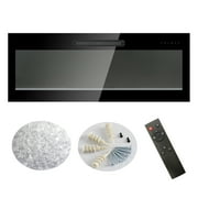 50 Electric Fireplace,16 Adjustable Flames,Freestanding/Wall Mounted/Recessed,1400W Fireplace Insert,Wall Fireplace Electric with Remote Control,Timer,Ultra-Thin Design,Black