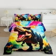 thumbnail image 2 of Manfei Cartoon Dinosaur Bedding Comforter Set,Wild Aniaml Twin Comforter Sets,Colorful Sky Bedding Set For Boys Kids,Ultra Soft Home Decor Reversible,2 Pieces, 2 of 8