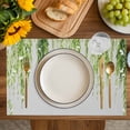 thumbnail image 4 of Sage Green Placemats Set of 6, Summer Botanical Leaves Watercolor Placemats for Dining Table, Place Mats for Kitchen Tabletop, Waterproof Wipeable Dining Table Mats Set, 4 of 9