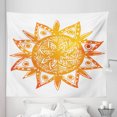 thumbnail image 1 of Orange Tapestry, Watercolor Style Hand Drawn Sun Mandala Print, Fabric Wall Hanging Decor for Bedroom Living Room Dorm, 5 Sizes, Orange White, by Ambesonne, 1 of 1