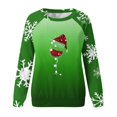 thumbnail image 4 of WXLWZYWL Christmas Sweatshirt Women Christmas Snowman Reindeer Print Pullover Casual Long Sleeve Holiday Shirts Tops, 4 of 4