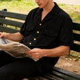thumbnail image 1 of Blusa Casual De Verano Masculina, Camisa Casual De Manga Corta Para Hombre De Color Puro Con Bolsillo En El Pecho Para Citas, 1 of 7