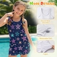 thumbnail image 6 of Xoenoiee Star Firework Print Tankini Swimsuits for Girls Kids, 4th of July Modest Swimsuit Bathing Suit Two Piece Blouson Tankini with Sports Top and Boyshorts, Size 6-7 Years, 6 of 7