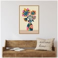 thumbnail image 2 of Kate and Laurel Abstract Vintage Retro Sunflower Vase Framed Canvas Wall Art  by Rachel Lee 23 x 33 Sylvie Natural, Vintage, Abstract, Flowers Art for Wall Decor, Living Room Bedroom, 2 of 8