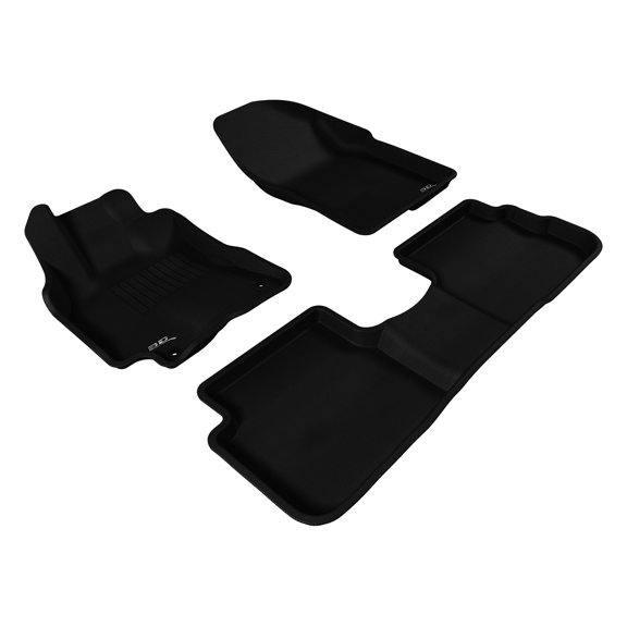 3D MAXpider Complete Set Custom Fit All-Weather Floor Mat for Select Toyota Matrix Models - Kagu Rubber (Black)